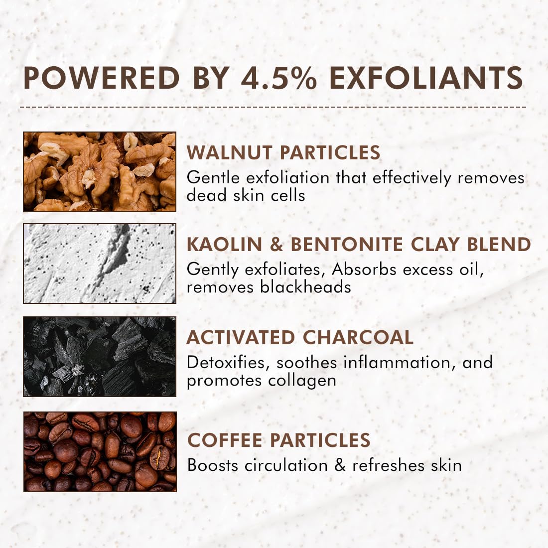 mCaffeine Pore Clearing Coffee & Cookie Face Scrub | Remove Blackheads, Detan & Exfoliate Dead Skin | 4.5% Exfoliants - Walnuts, Coffee, Charcoal, Clay | Glowin