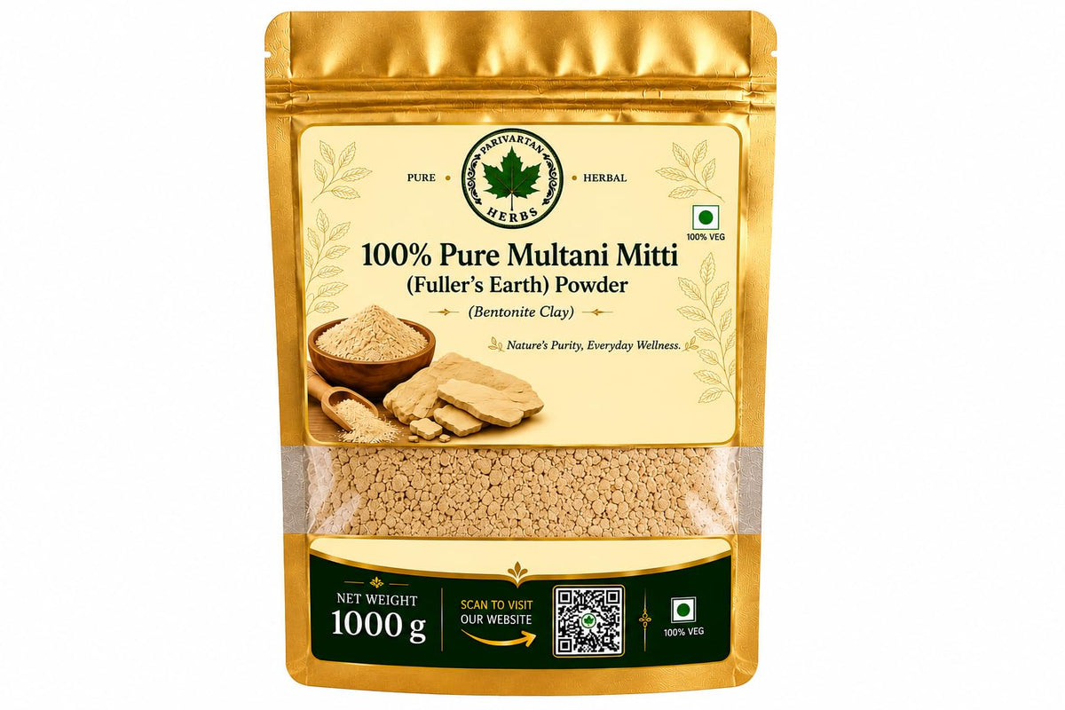 Multani Mitti | No added Chemicals | 100% Natural | Parivartan Herbs | 500g 500 g (Pack of 1)
