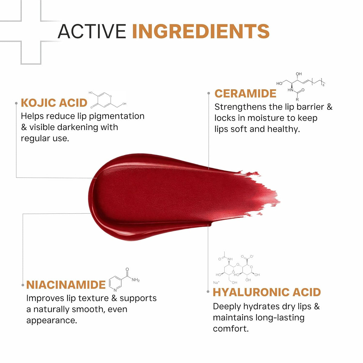DERMATOUCH Kojic Acid Ceramide SPF 50 PA+++ Tinted Wine Lip Balm - 5g | Moisturizing • Sun Protection • Nourishing | Reduces Pigmentation & Heals Dry Lips
