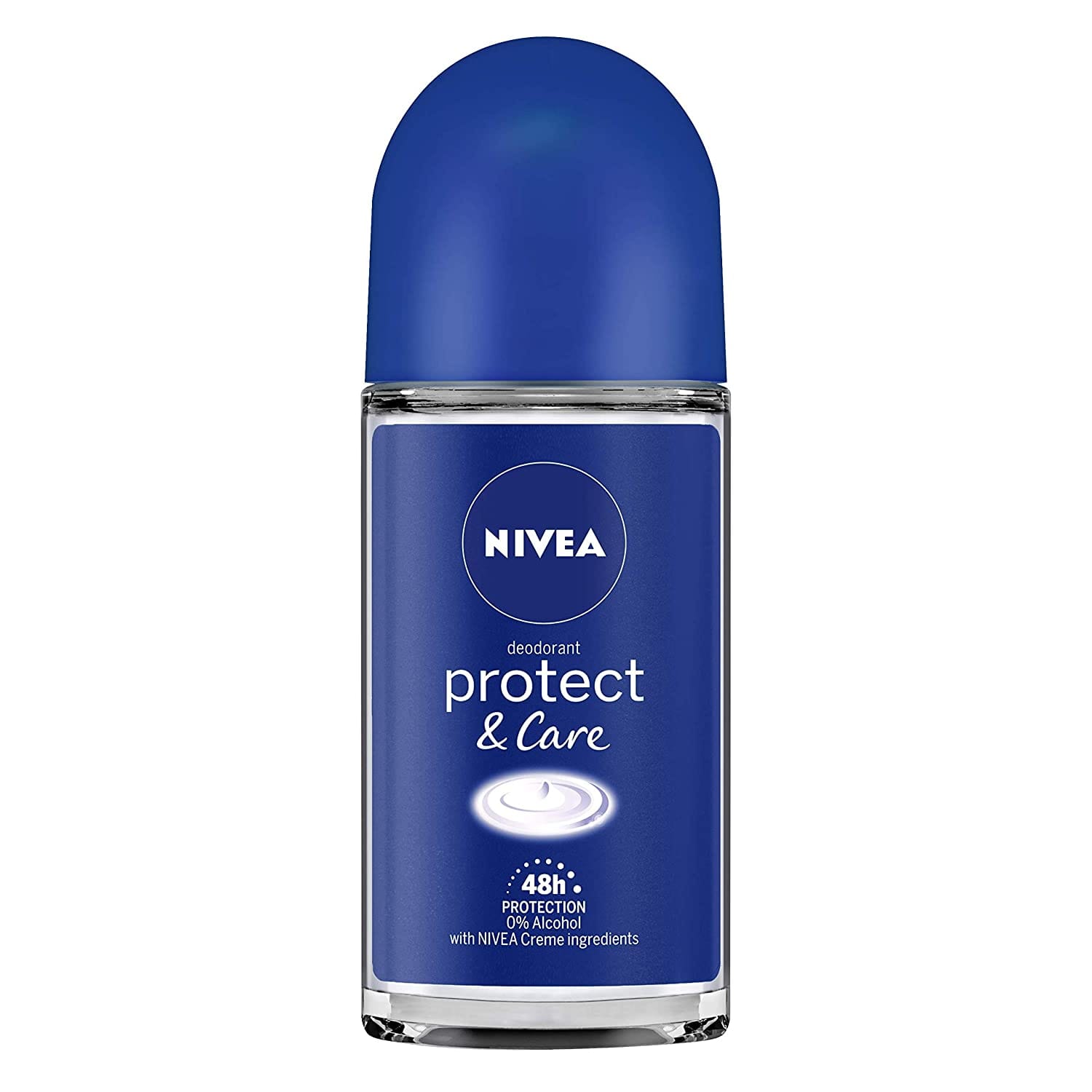NIVEA Women Deodorant Roll On, Protect & Care, Non-Irritating & 48h Protection (50mL))