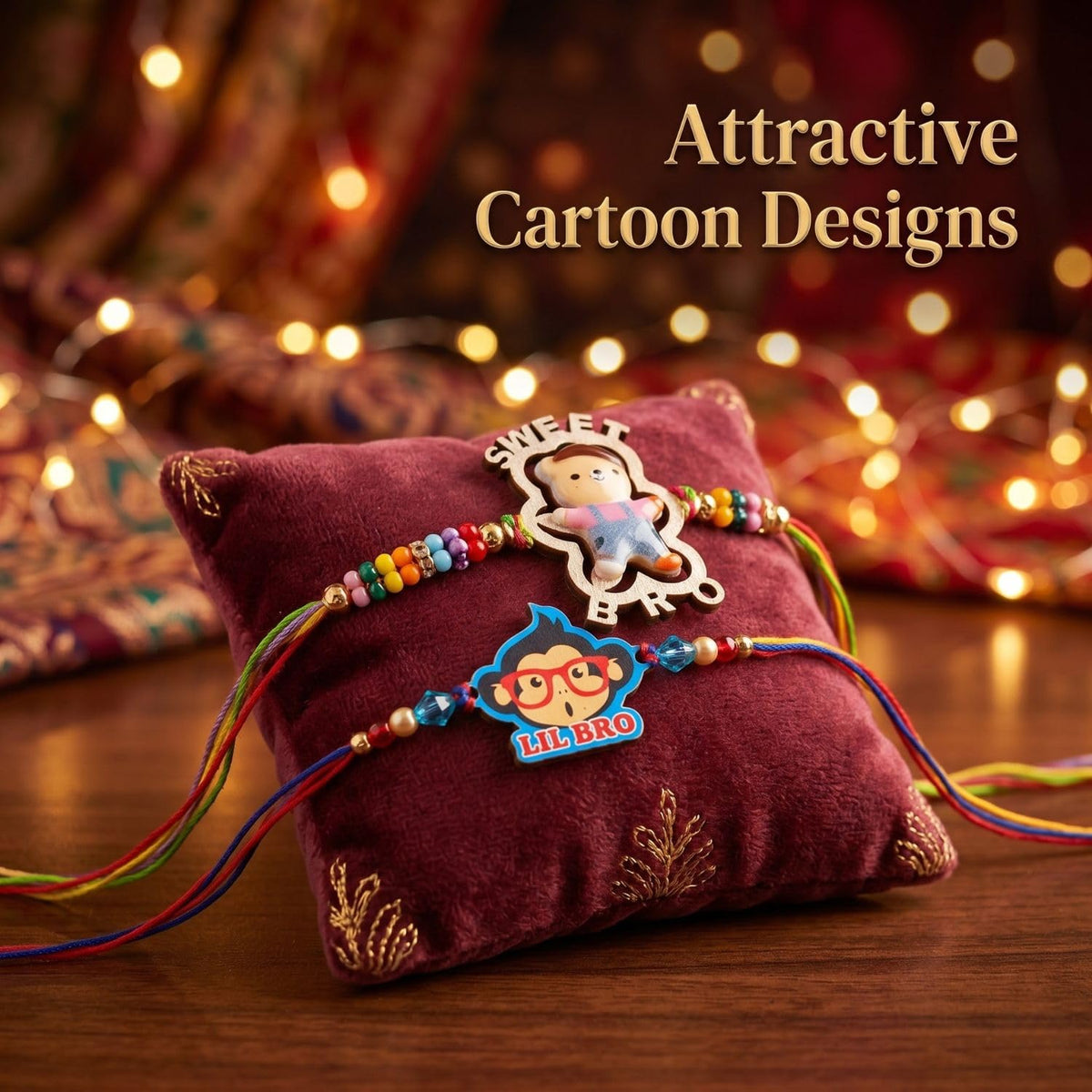 Kalakriti Cartoon Character Rakhi Set of 2 for Kids Brother – Fun & Colorful Rakshabandhan for Boys & Toddlers RakhiGanesh