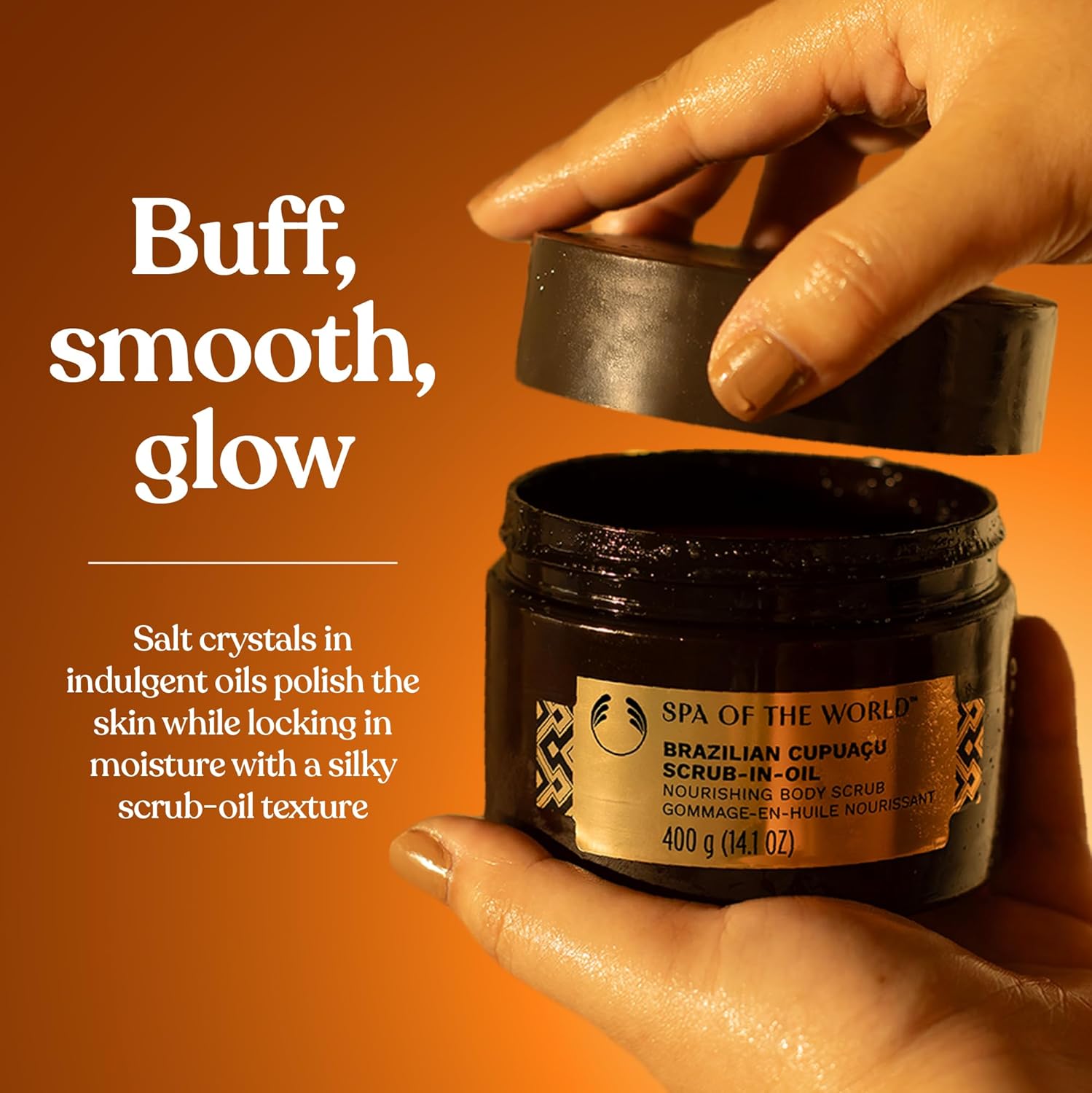 The Body Shop Brazilian Cupuaco Scrub-in-Oil Body Scrub | Exfoliator with Salt Crystals to Smooth & Polish Skin | Vegan, for All Skin types, 400g / 14.1 oz