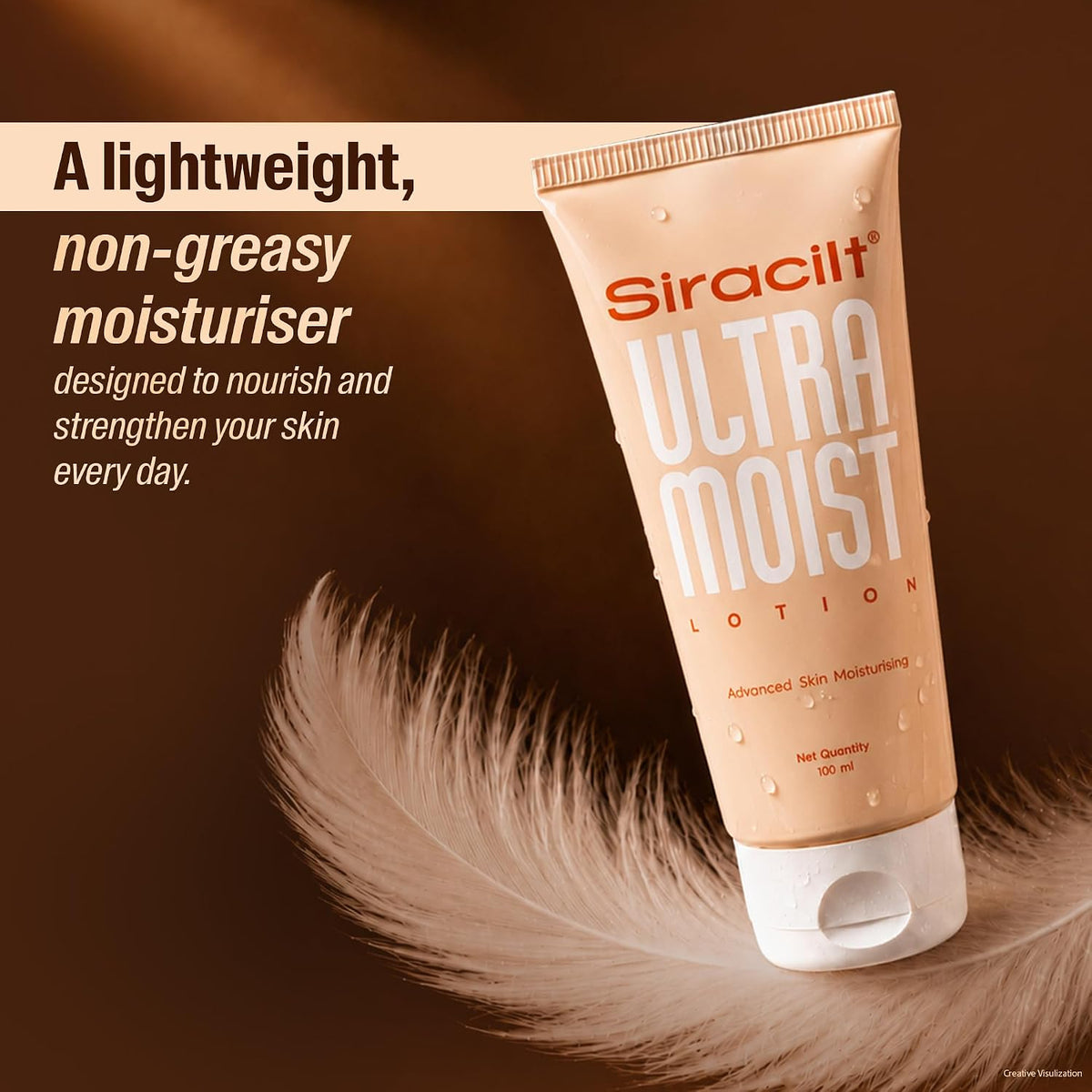 SIRACILT-ULTRAMOIST Lotion Advanced Skin Moisturiser with PEA and Niacinamide (Vitamin B3), Helps reduce Dryness, Non-Greasy, Paraben & Sulphate Free, 100ml