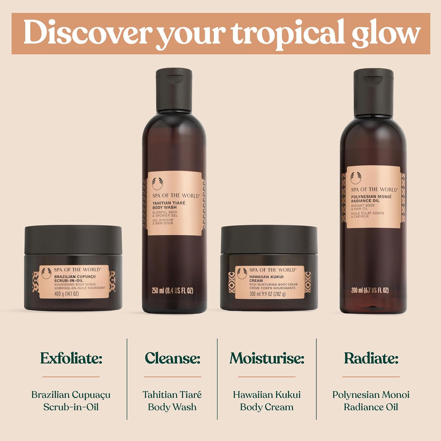 The Body Shop Tahitian Tiare Body Wash | Tropical Scented Shower Gel for Soft Skin | Lathering Cleanser, Vegan, 250 ml / 8.4 oz