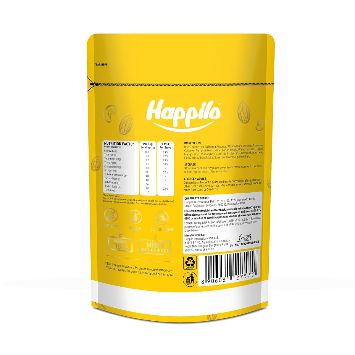 Happilo Premium International Daily Super Health Mix 160g (Pack of 2) | Premium Superfood Mix of Nuts, Seeds, Dry Fruits & more | Perfect Party Mix Snack | Vega