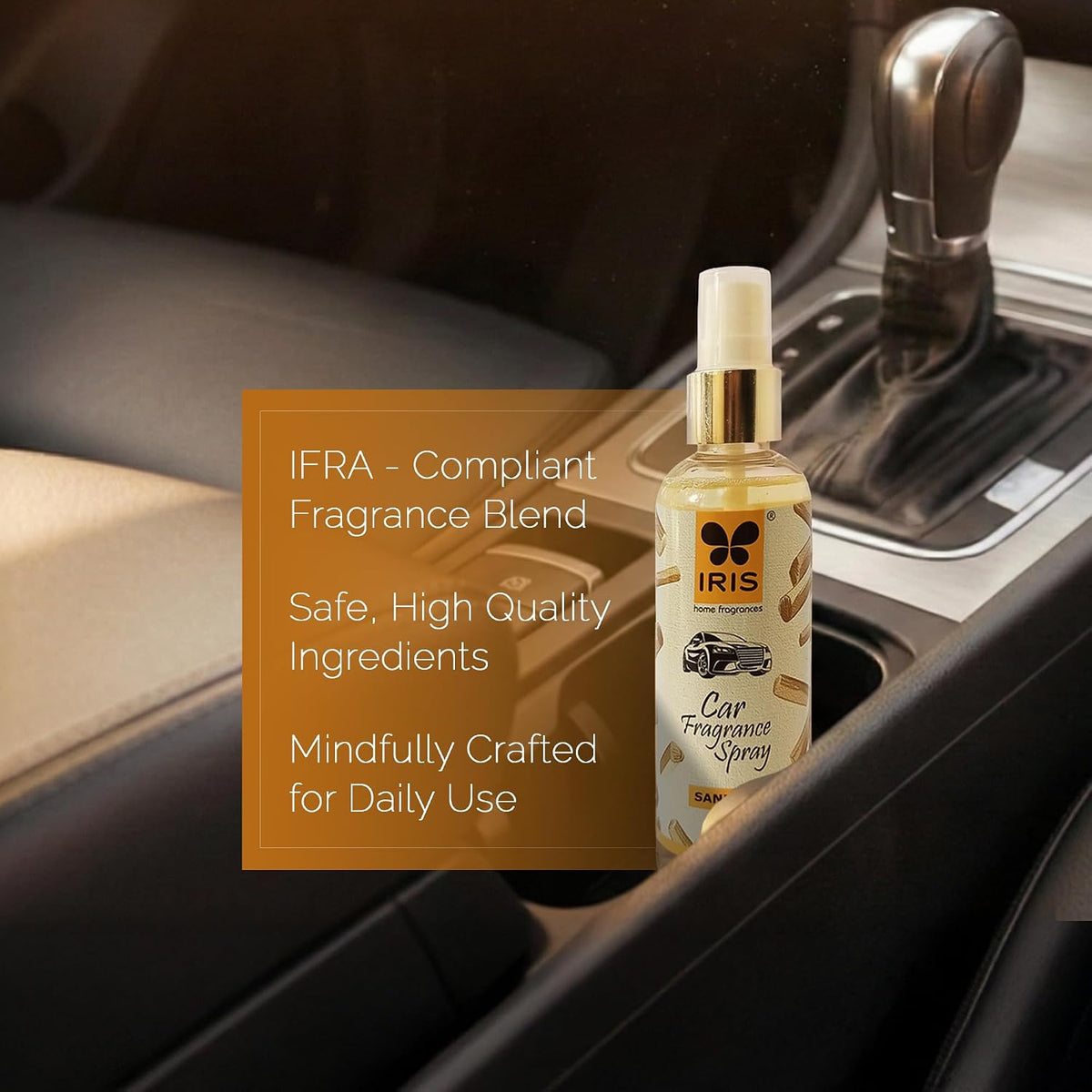 IRIS Sandalwood Car Air Freshener Spray | Long-Lasting Fragrance | 100ml