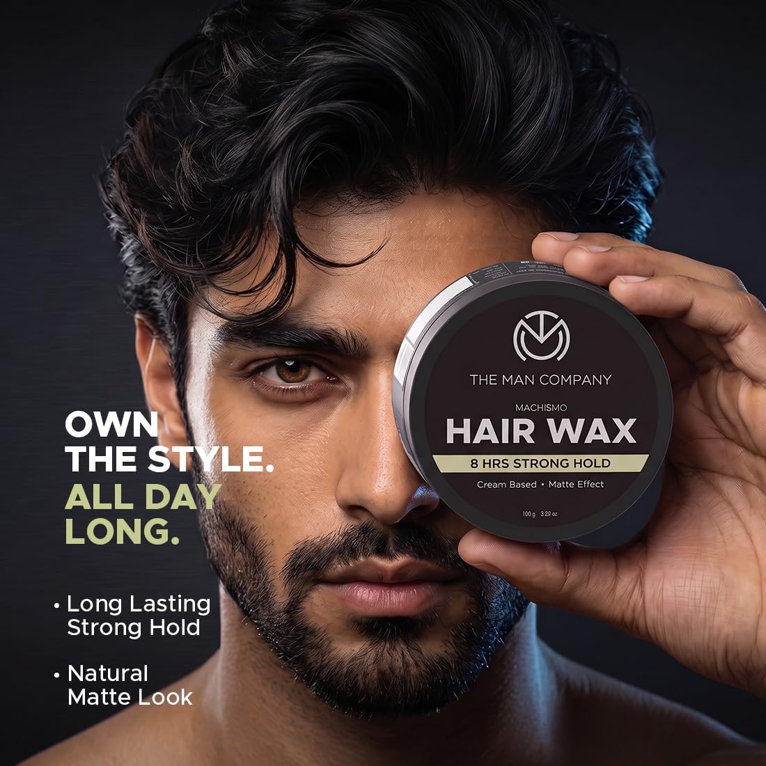 The Man Company Machismo Stronghold Hair Cream Wax for Men | Up-to 12 Hours Strong Hold | Enriched with Vitamin E & Almond Oil | Stylish Matte Finish with Volum
