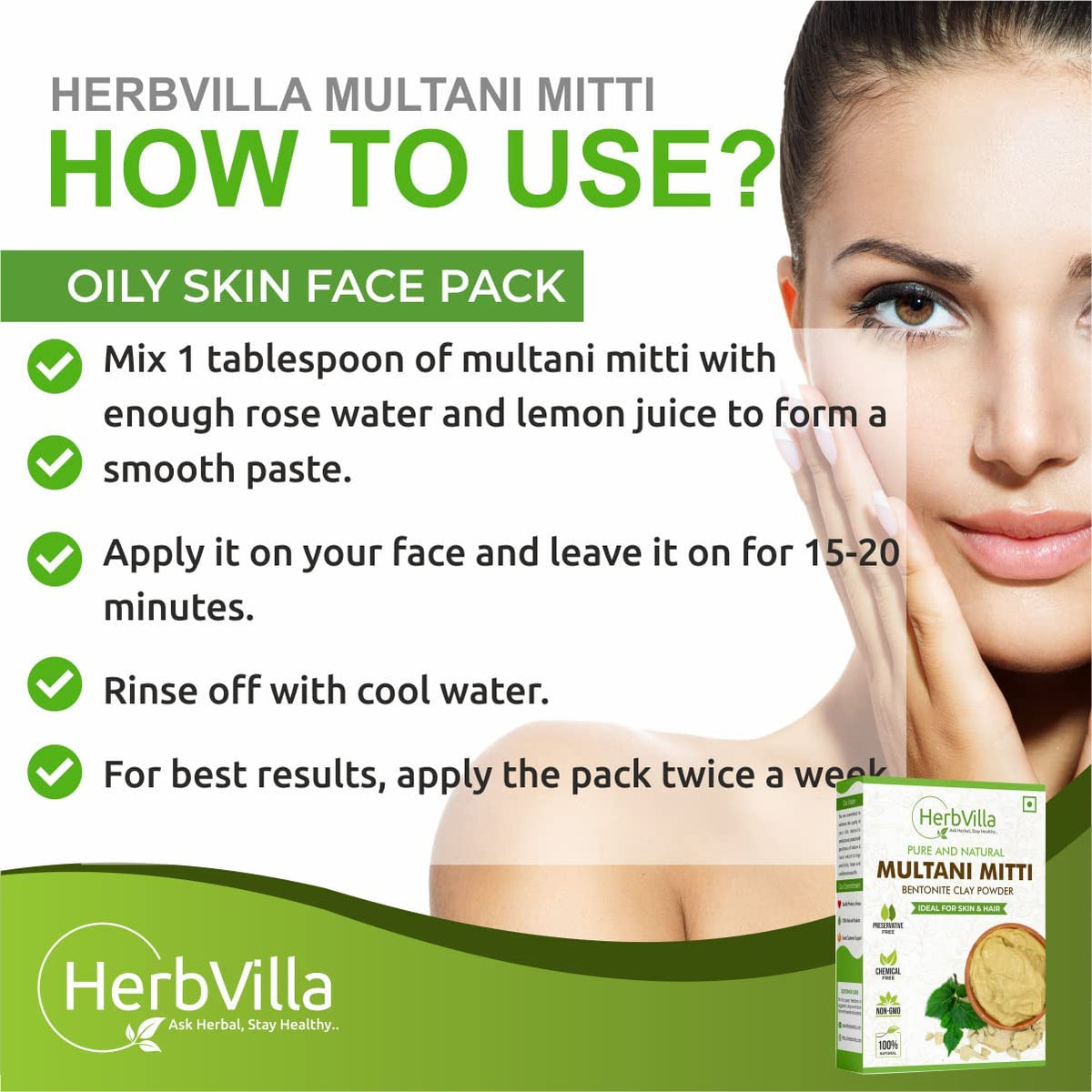 Natural Multani Mitti Powder for Face Pack (200 Grams) Fuller's Earth, Bentonite Clay 200 g (Pack of 1)
