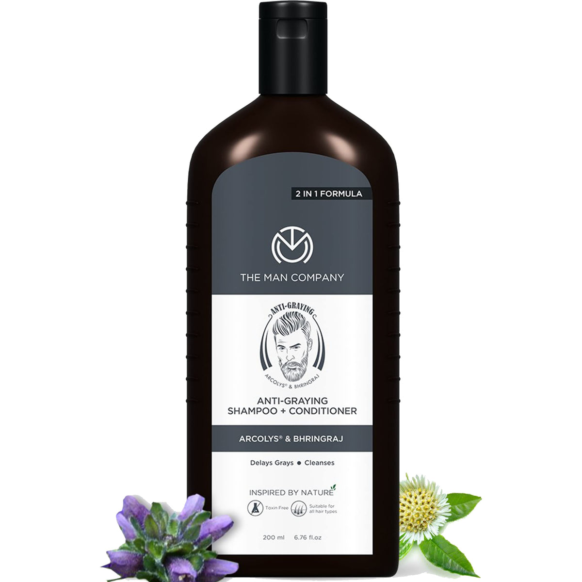 The Man Company Anti-Graying 2-in-1 Shampoo & Conditioner For Men | Enriched with Shikakai & Bhringraj | Delays Grays | Boosts Confidence | SLS & Paraben Free |