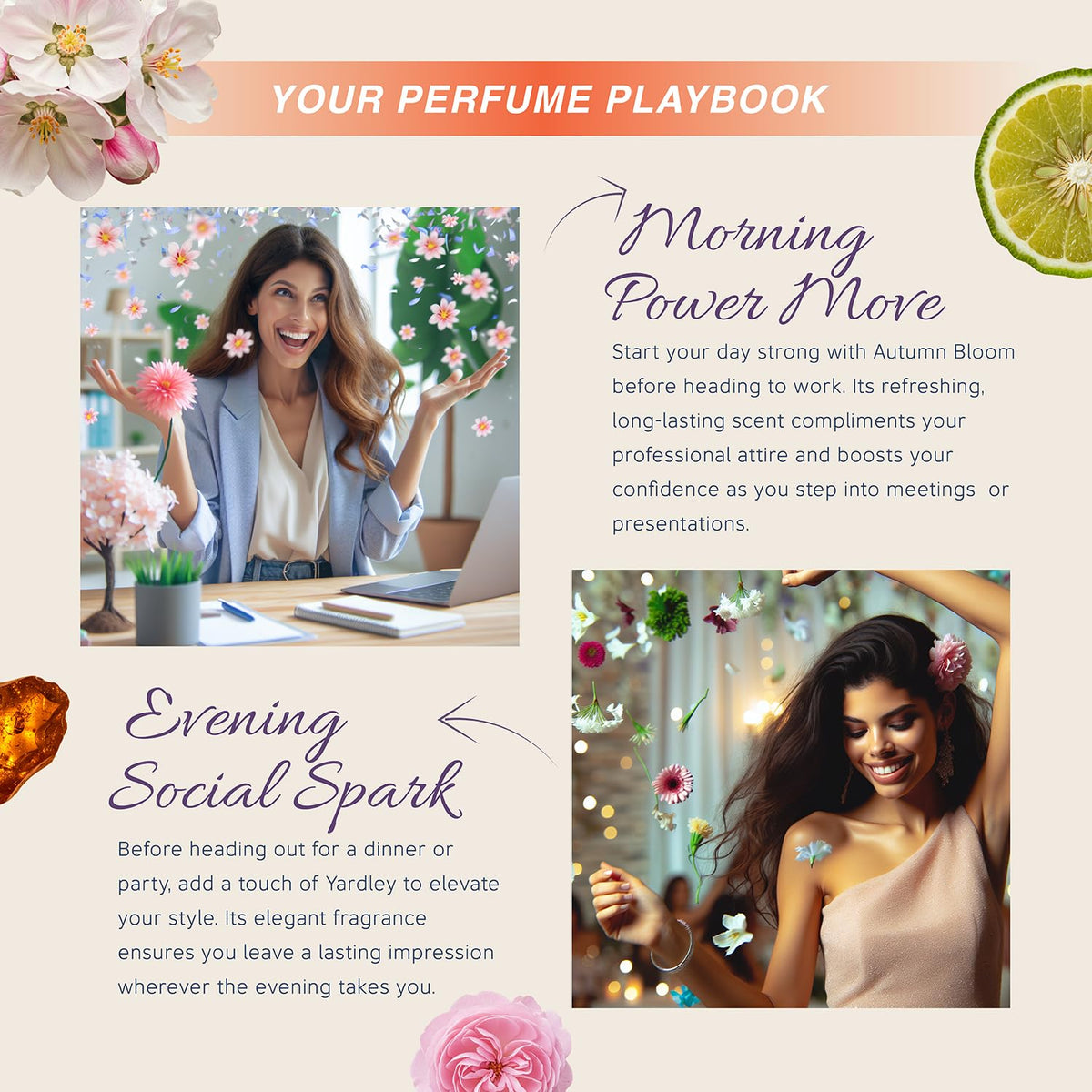 Yardley London Autumn Bloom Perfume Spray Floral Fruity Scent| 90% Naturally Derived| Plumeria & Orange Peony Perfume For Women| 100Ml Eau De Parfum (Edp)