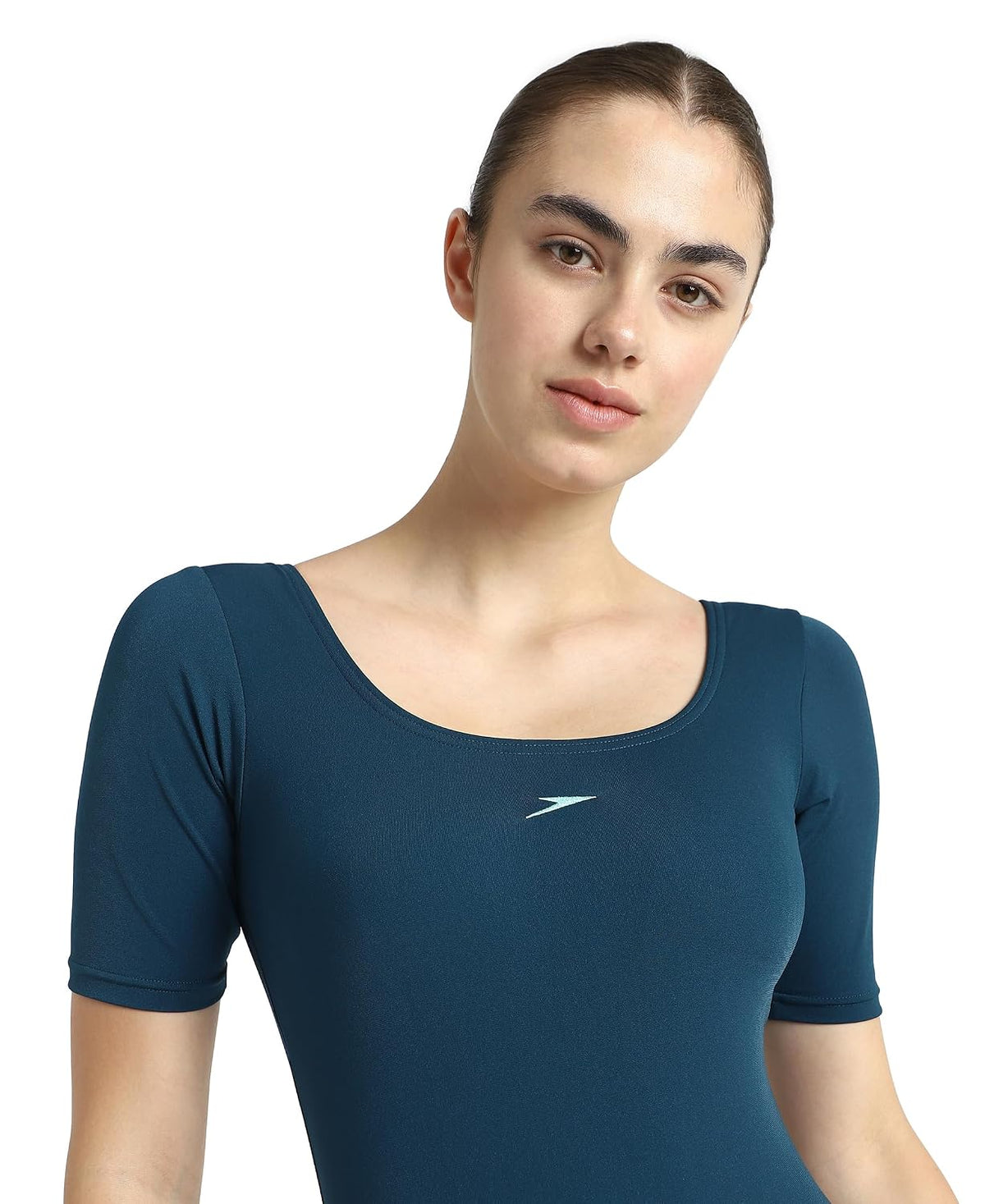 Speedo Women's Endurance+ Sleeved Myrtle U-Back Legsuit Swimming Costume Swimwear| 100% Chlorine Resistant | UPF 40+ Sun Protection | Quick Drying | Removable B