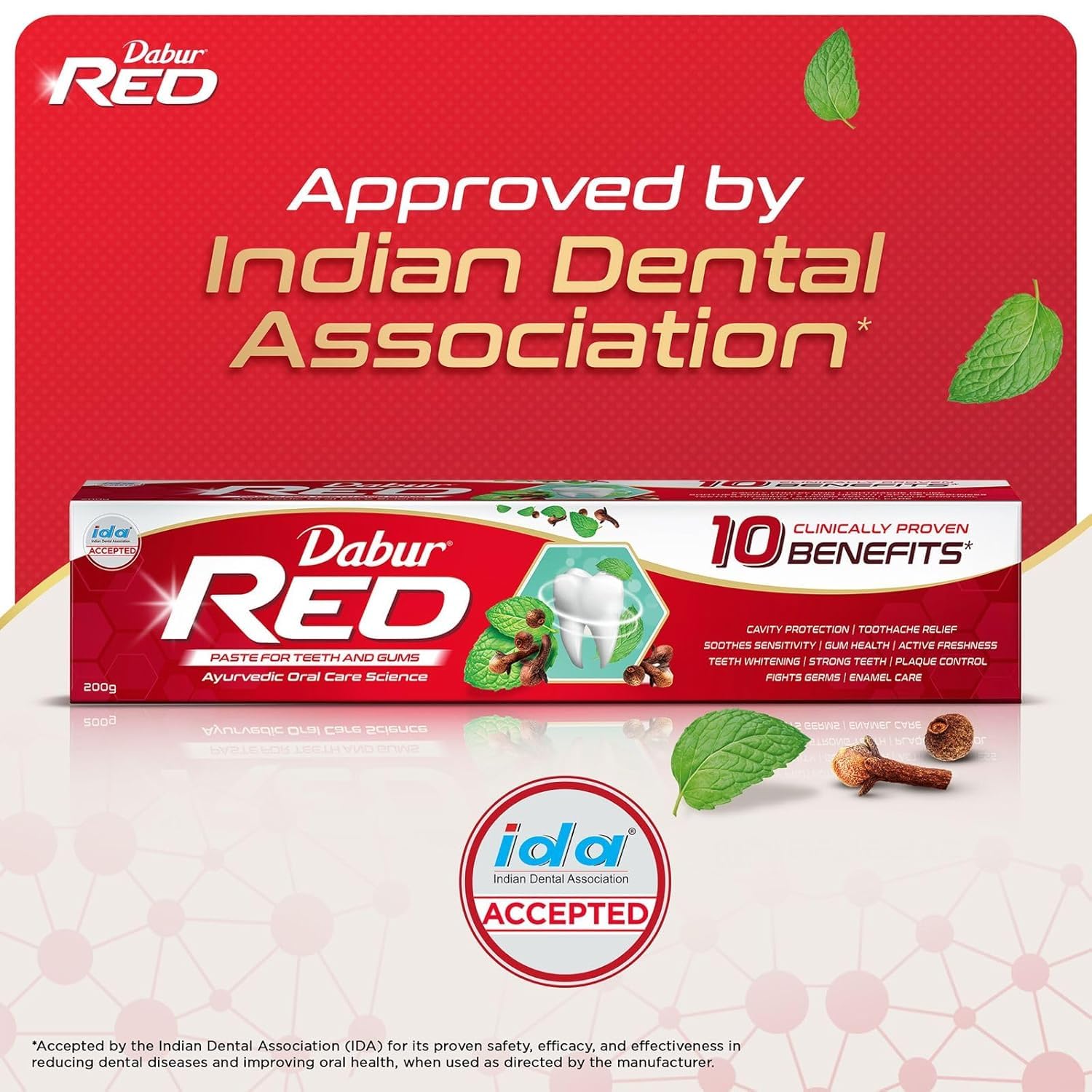 Dabur Red 600g (150g x 4, Pack of 4) Toothpaste - India's No.1 Ayurvedic Paste, Provides Protection Plaque Removal, Toothache, Yellow Teeth, Bad Breath-