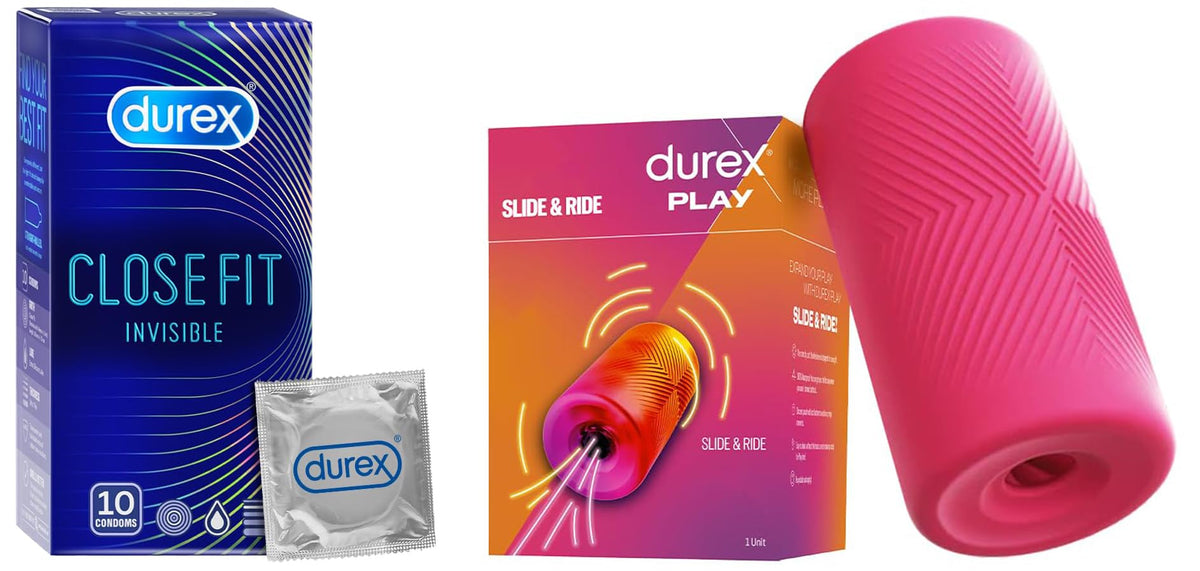 Durex Slide & Ride with Durex Close Fit Invisible Condoms for Men - 10s