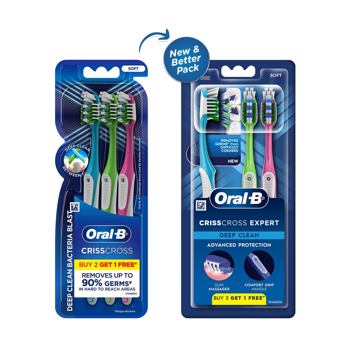 Oral B Pro Health Anti-Bacterial Toothbrush - 1 Piece Adult, Manual, Multicolor(Buy 2 Get 1 Free)