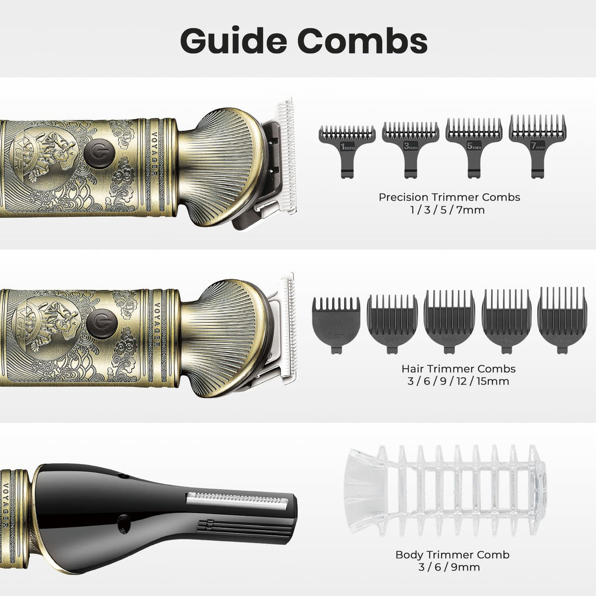VGR V-106 Professional 6-in-1 Men’s Grooming Kit, Includes Hair Clipper, Shaver, Nose & Body Groomer, 180-Min Runtime, 1200mAh Lithium Battery, USB Fast Chargin