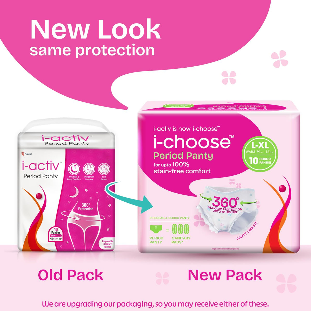 i-activ/i-choose Period Panty for Girls & Women | L-XL | 10's Pack | Disposable Period Panties for Women for Heavy Flow Periods | Maternity Pads after Delivery