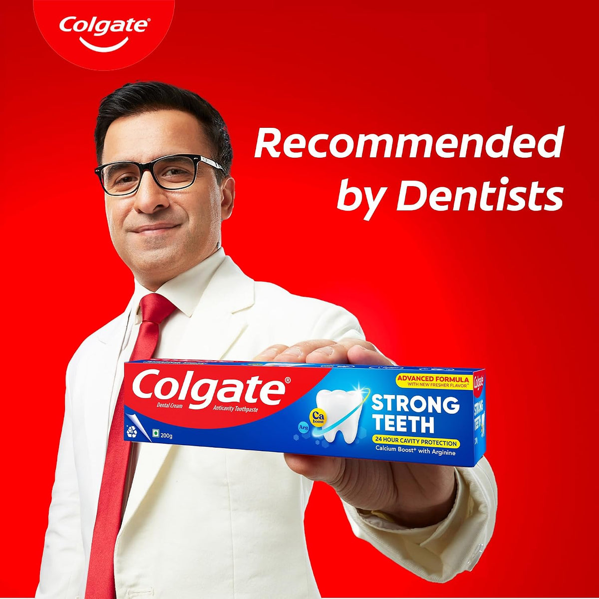Colgate Strong Teeth Toothpaste with Amino Shakti - India's No.1 Toothpaste for Cavity Protection (150 g) 150gm
