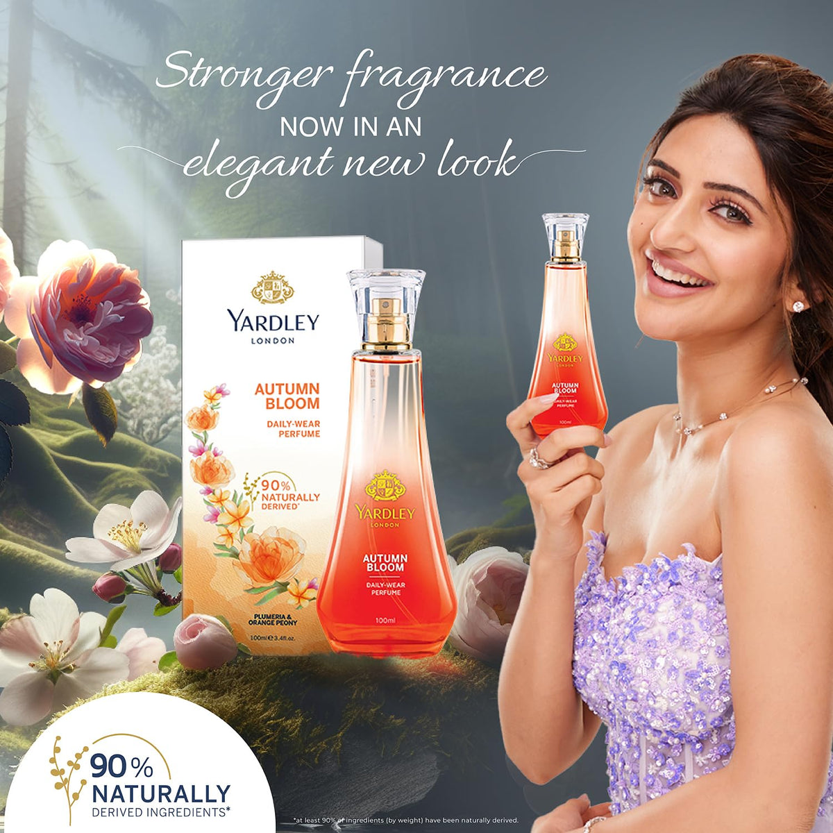 Yardley London Autumn Bloom Perfume Spray Floral Fruity Scent| 90% Naturally Derived| Plumeria & Orange Peony Perfume For Women| 100Ml Eau De Parfum (Edp)