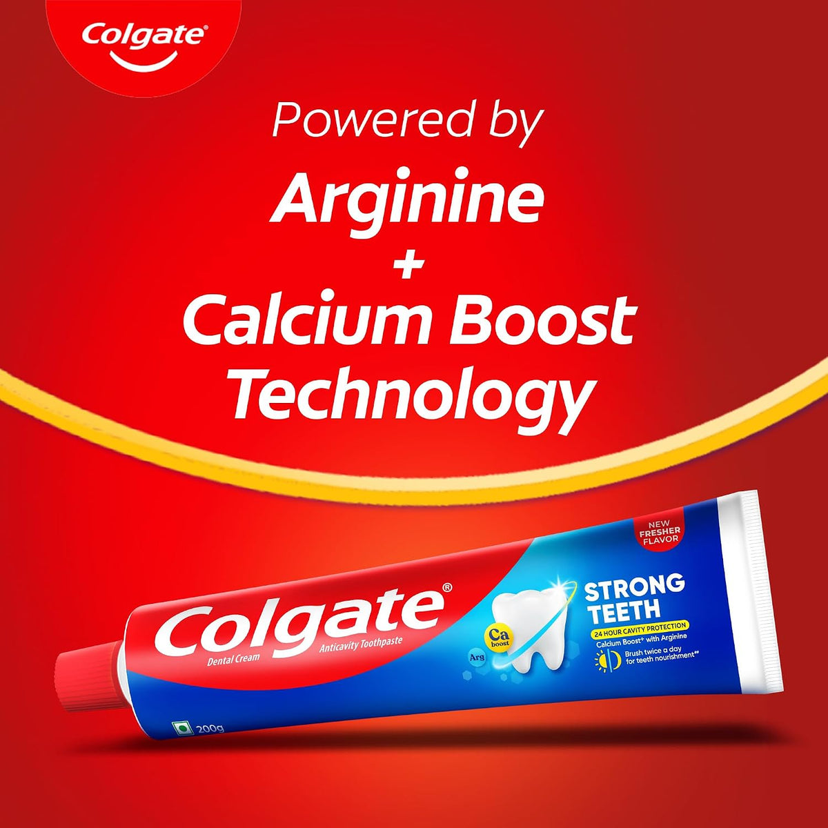 Colgate Strong Teeth, 500g (200g + 200g + 100g), Calcium-boost Tooth Paste for 2X Stronger Teeth, Protects Enamel, Whitens Teeth, Fresh Breath & Prevents Caviti