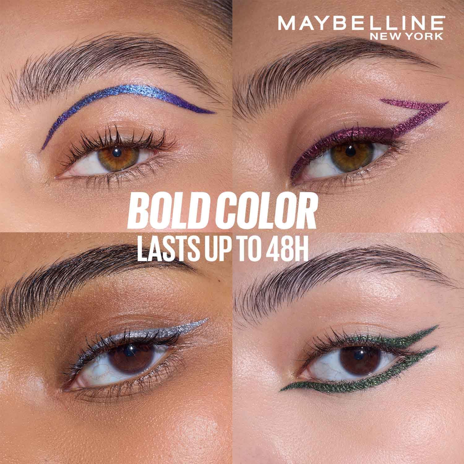 Maybelline New York Tattoo Play Metallic Green Liquid Eyeliner, Metallic | Longwear Waterproof Eyeliner, 2.1ml