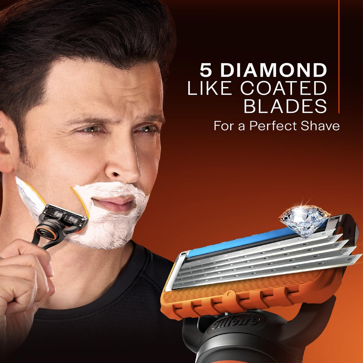 Gillette Fusion Manual Blades for men with styling back blade - 4 count for Perfect Shave and Perfect Beard Shape 4 Carts