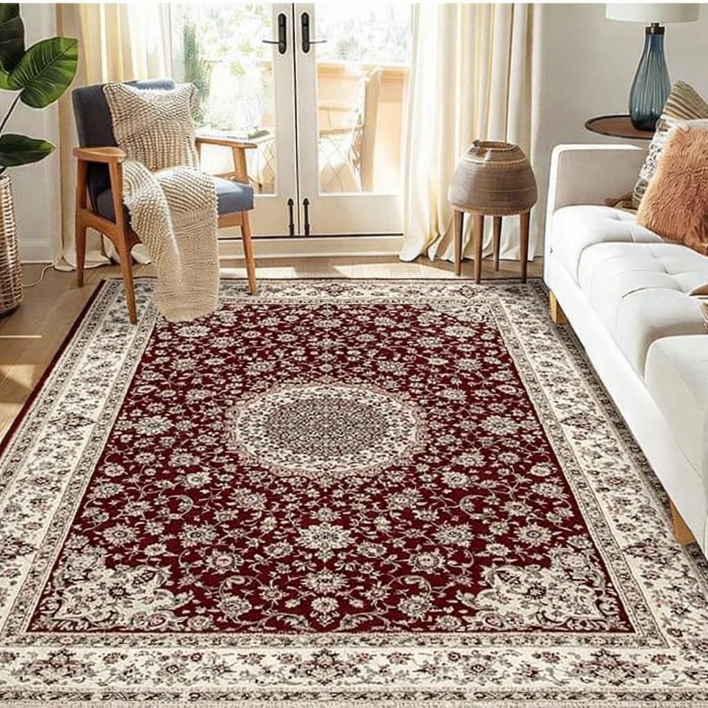 HOMETHREADS Vintage Light Luxury Feet Area Rug |11mm Thick Soft Anti-Fatigue Cushioned Carpet with Non-Slip Backing for Living Room, Bedroom, Studio, (Royal_Mar