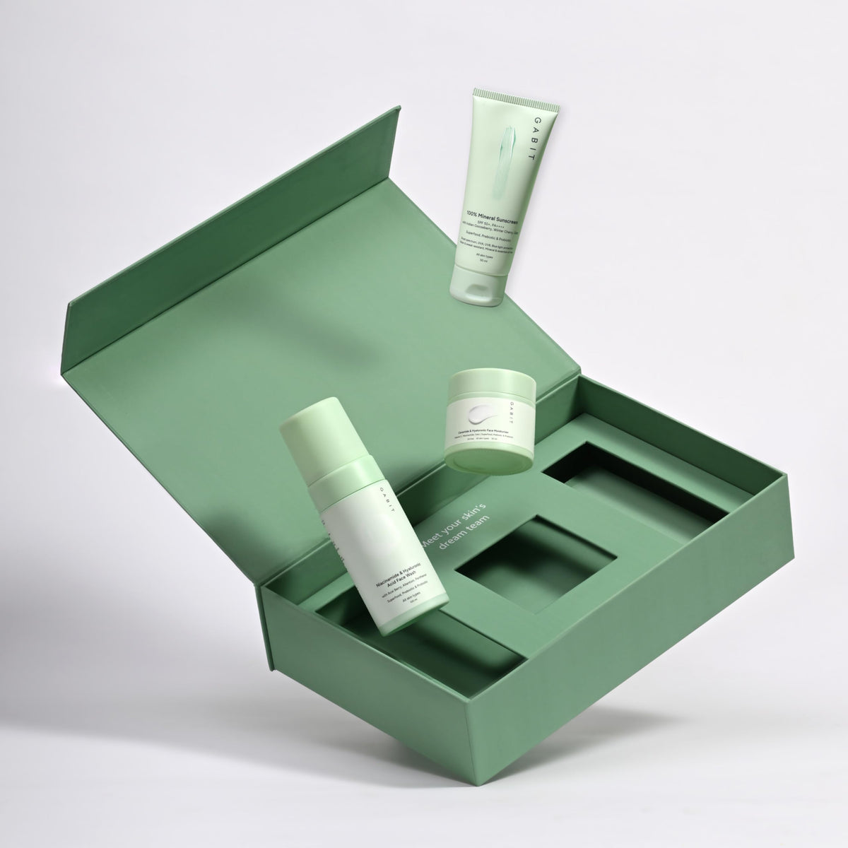 Gabit Skin Starter Gift Box | Premium Skincare Kit for Women & Men with Vitamin C Serum, Ceramide Moisturiser, Niacinamide Face Wash | Perfect Gift for Annivers