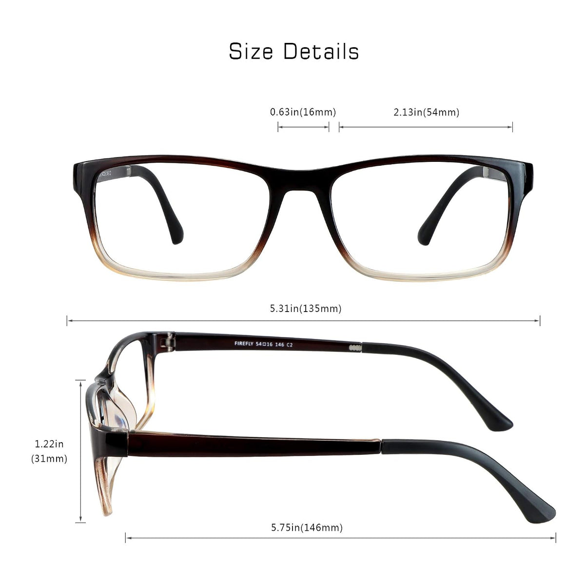 VisionGlobal Men's Blue Light Blocking Glasses, Anti Eyestrain, Computer Reading, TV Glasses, Stylish Square Frame, Anti Glare (Matter Navy, 3.25 Magnification)