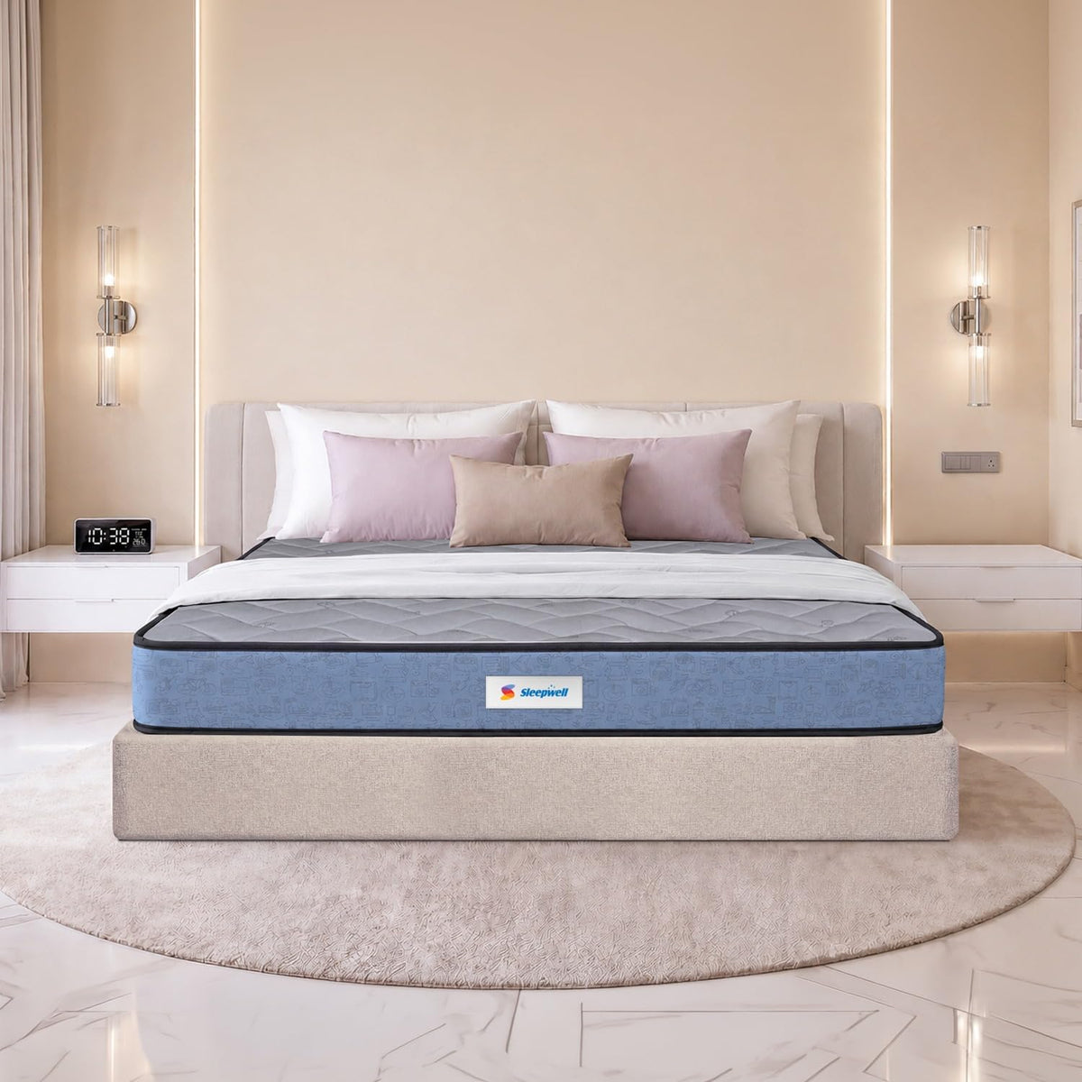 Sleepwell Ortho Pro Latex Mattress | Queen Size 78x60x6 Inch | 100% Pure Natural Latex Orthopedic Support | Pressure Relief | Cool Yarn Fabric | Neem Fresche An