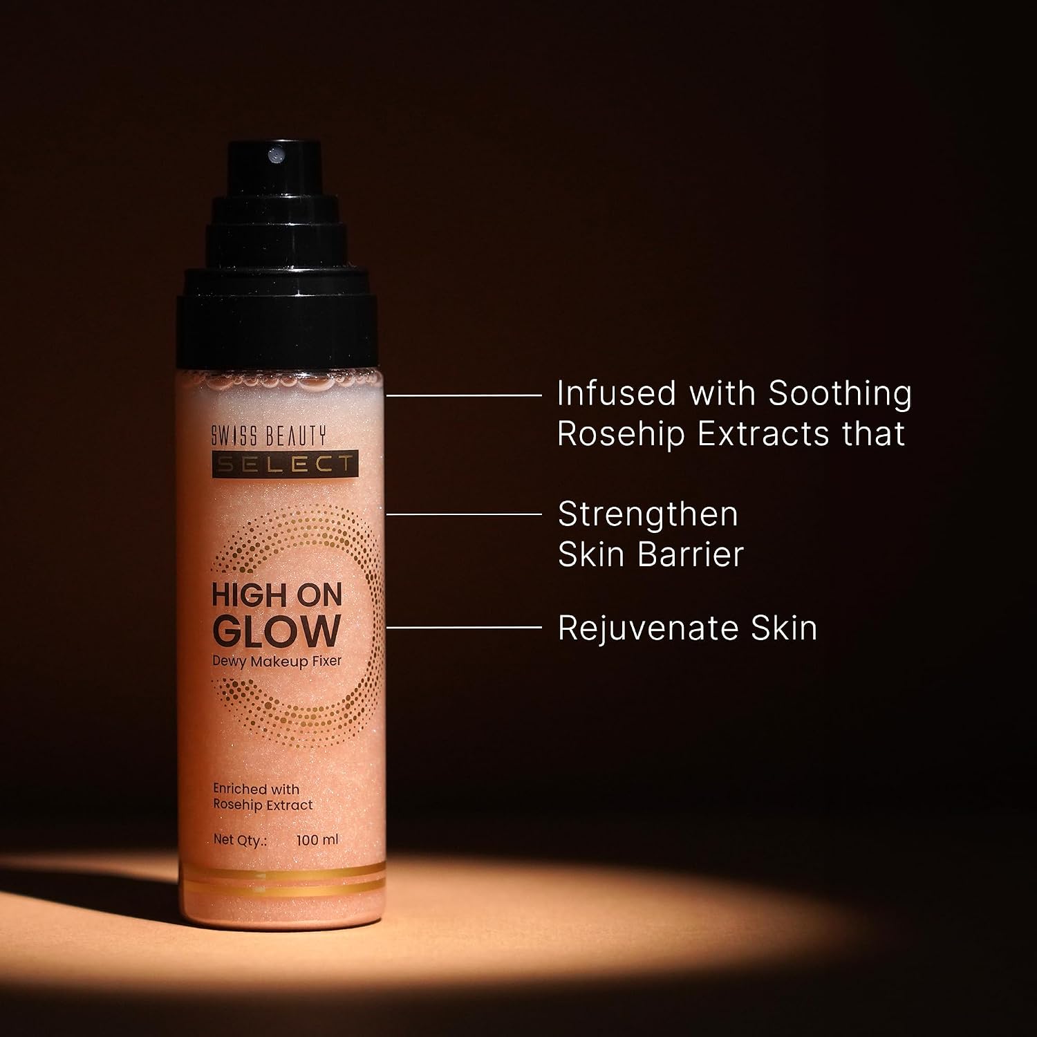 Swiss Beauty Select High on Glow Hydrating Fixer with glass-like glow | Non- Sticky & Quick Drying | 100ml