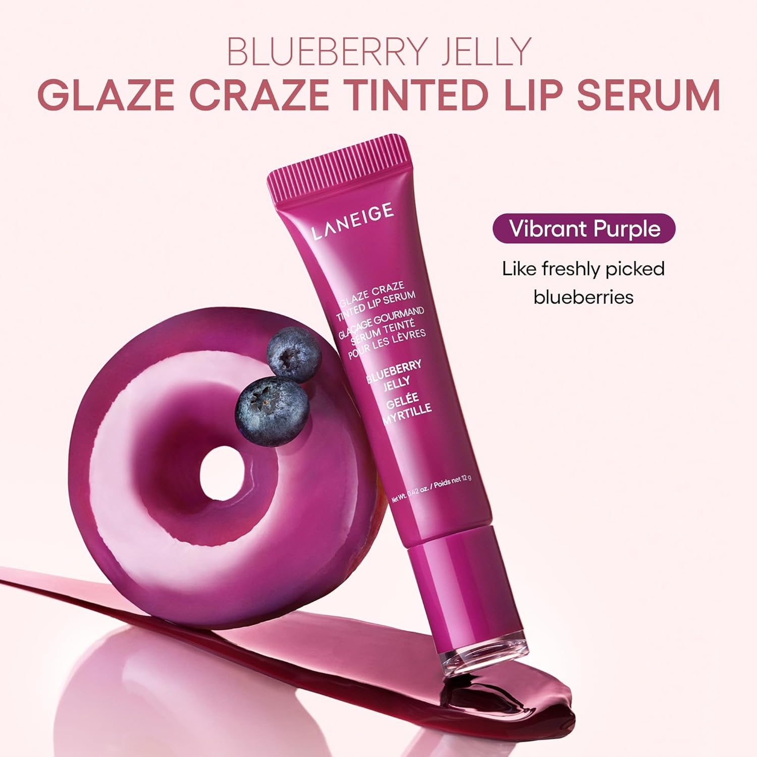 Laneige Glaze Craze Tinted Lip Serum | Plumping, Nourishing Hydration with Polypeptide and Ceramides | Lip Balm for Dry & Chapped Lips |Ultra Glamorous Shiny Lips