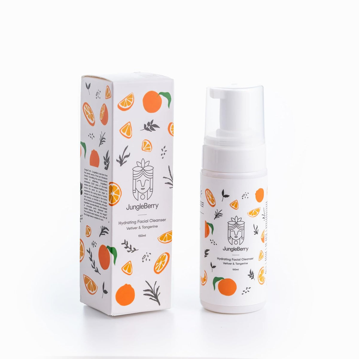 Vetiver & Tangerine Hydrating Facial Cleanser with Neem | Turmeric & Aloevera Face Wash | 150 ml