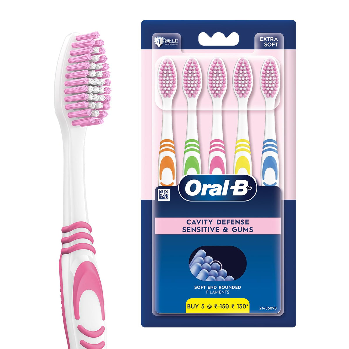Oral-B Everyday Care Ultra Soft Toothbrush For Adults, Ultra Soft Bristles For Senstive Teeth, Tooth Brush Set, Oral B Dentist Recommended Brand (Super Saver Fa