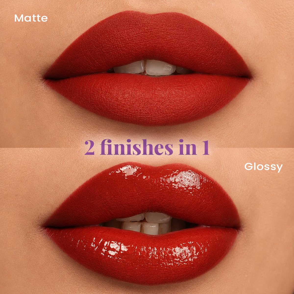 Staze Gloss Lock 2-in-1 Liquid Lipstick Matte Lipstick + High-Shine Transferproof Gloss 12H Long-lasting Intense Pigment Lightweight & Waterproof 06 I'm Feisty 7g