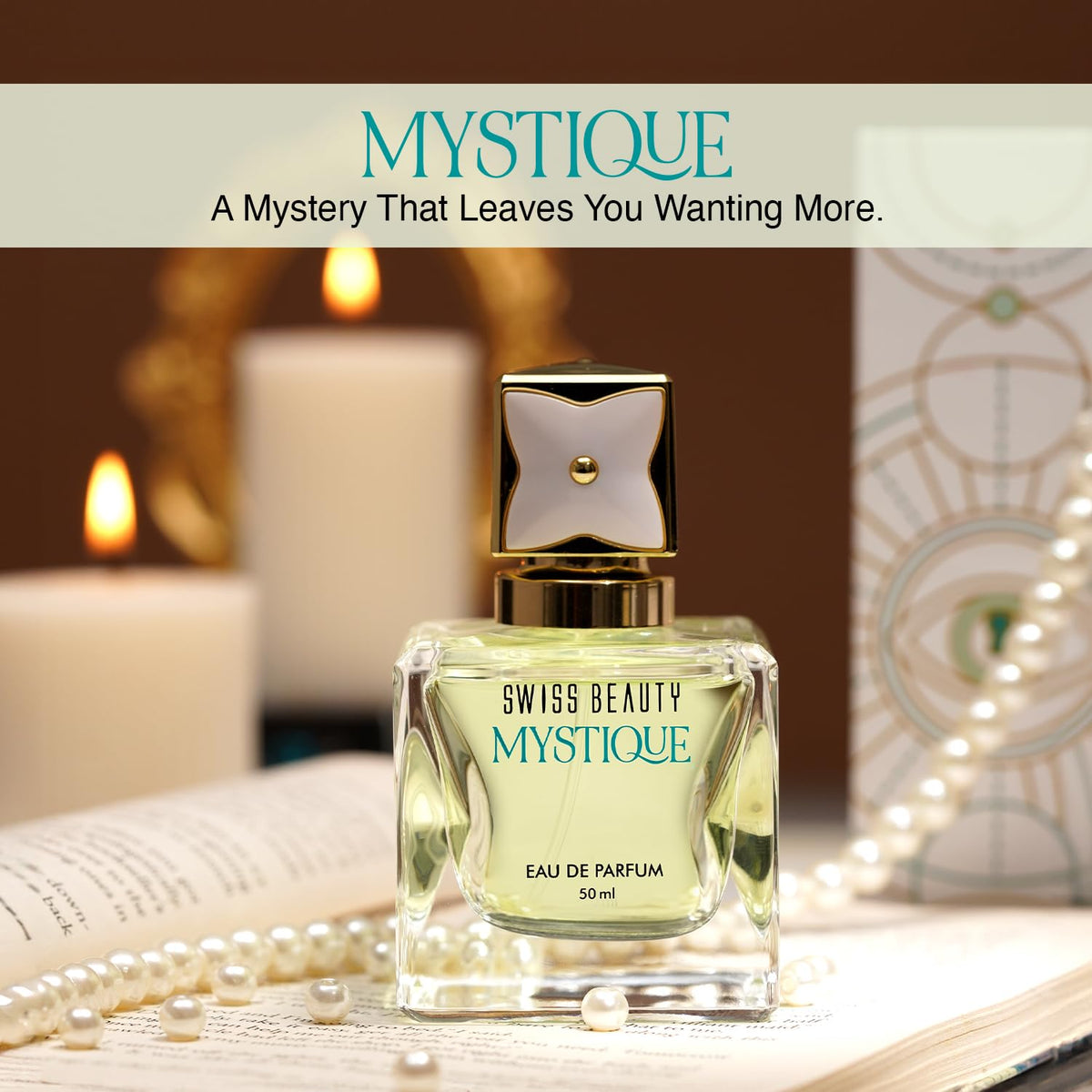 Swiss Beauty Mystique EDP | Long-Lasting | Ideal For Gifting | Everyday Wear | Top Note: Pink Pepper | Middle Notes: Rose & Raspberry Flowers | Base Note: Amber