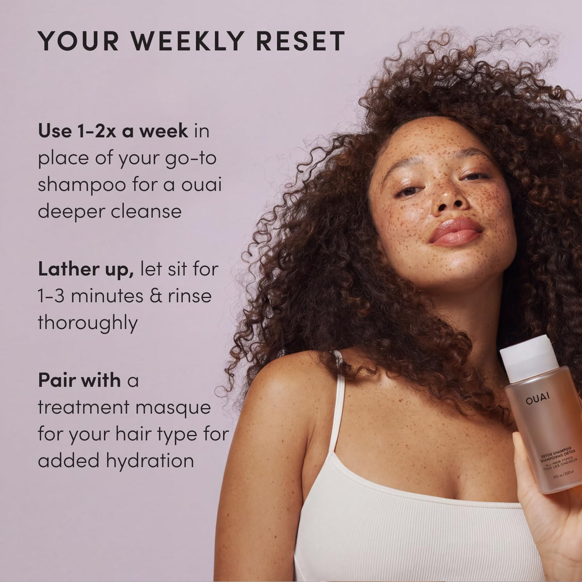 OUAI Detox Shampoo - Clarifying Shampoo for Build Up (10 Fl Oz) Full Size 10 Fl Oz (Pack of 1)