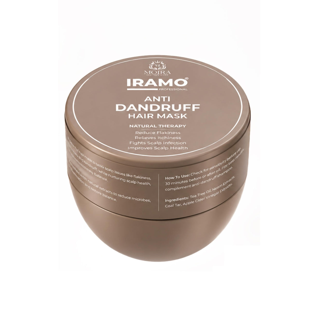 IRAMO Professional Anti-Dandruff Hair Mask with Tea Tree Oil, Salicylic Acid & Neem | Natural Therapy for Itchy & Flaky Scalp Relief | Exfoliating & Purifying S