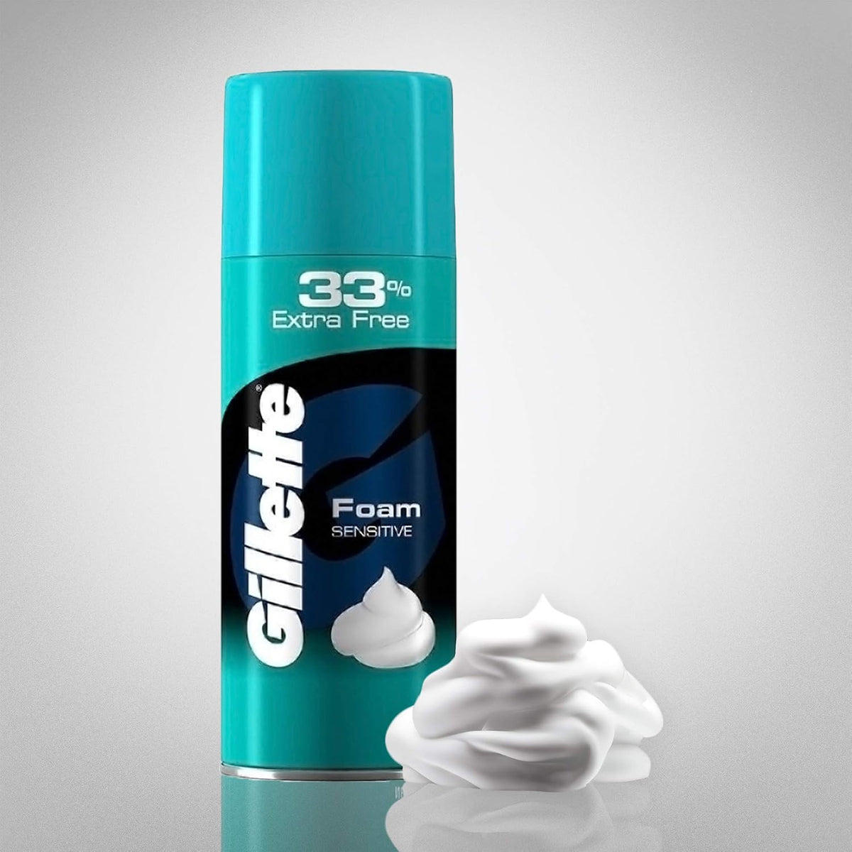 Gillette Classic Sensitive Shave Foam For Men - 418 G (33% Extra) & Mach 3 Shaving Blades- Pack Of 10 (Cartridges)