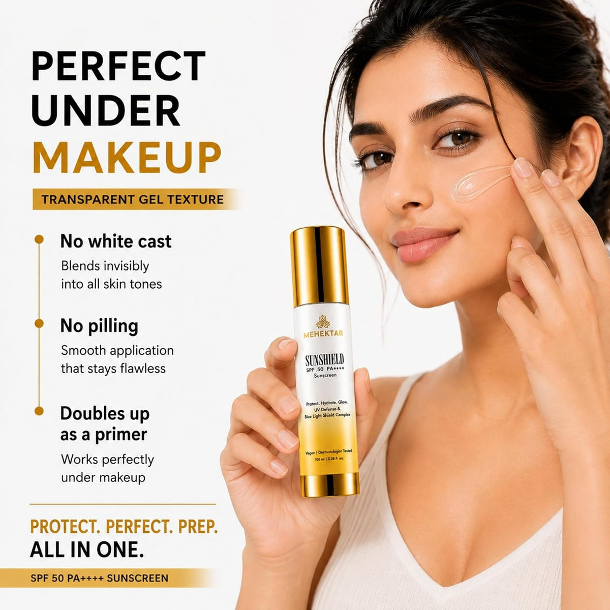 Gel Sunscreen SPF 50 PA+++ for Face, Broad Spectrum UVA & UVB Protection, Transparent Lightweight & Non-Greasy Formula for Oily Skin with Aloe Vera & Vitamin B3