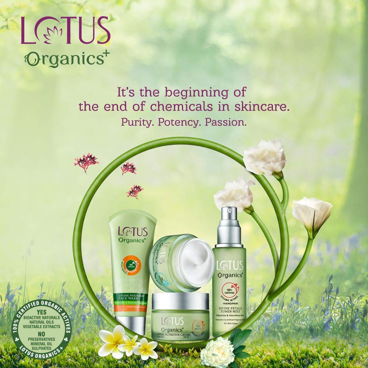 Lotus Organics+ Divine Nutritive Hydrating Lotion | For Dry Skin | SPF 20 | 50g