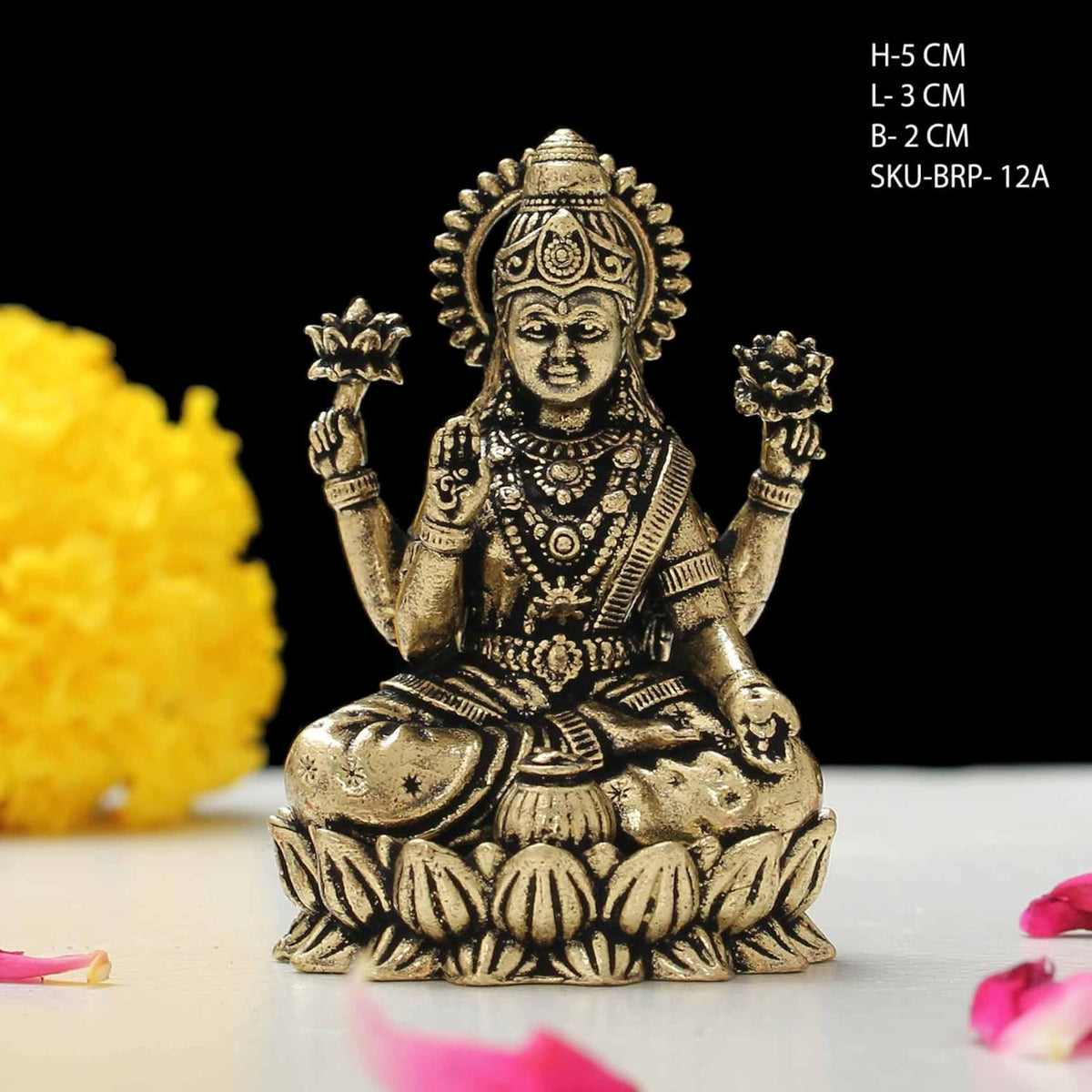INDICAST Brass Laxmi Ganesh Idol (2") | Hindu God Statue for Home Temple, Office & Pooja | Diwali Gift, Housewarming, Wedding & Corporate Gift | Handmade Religi