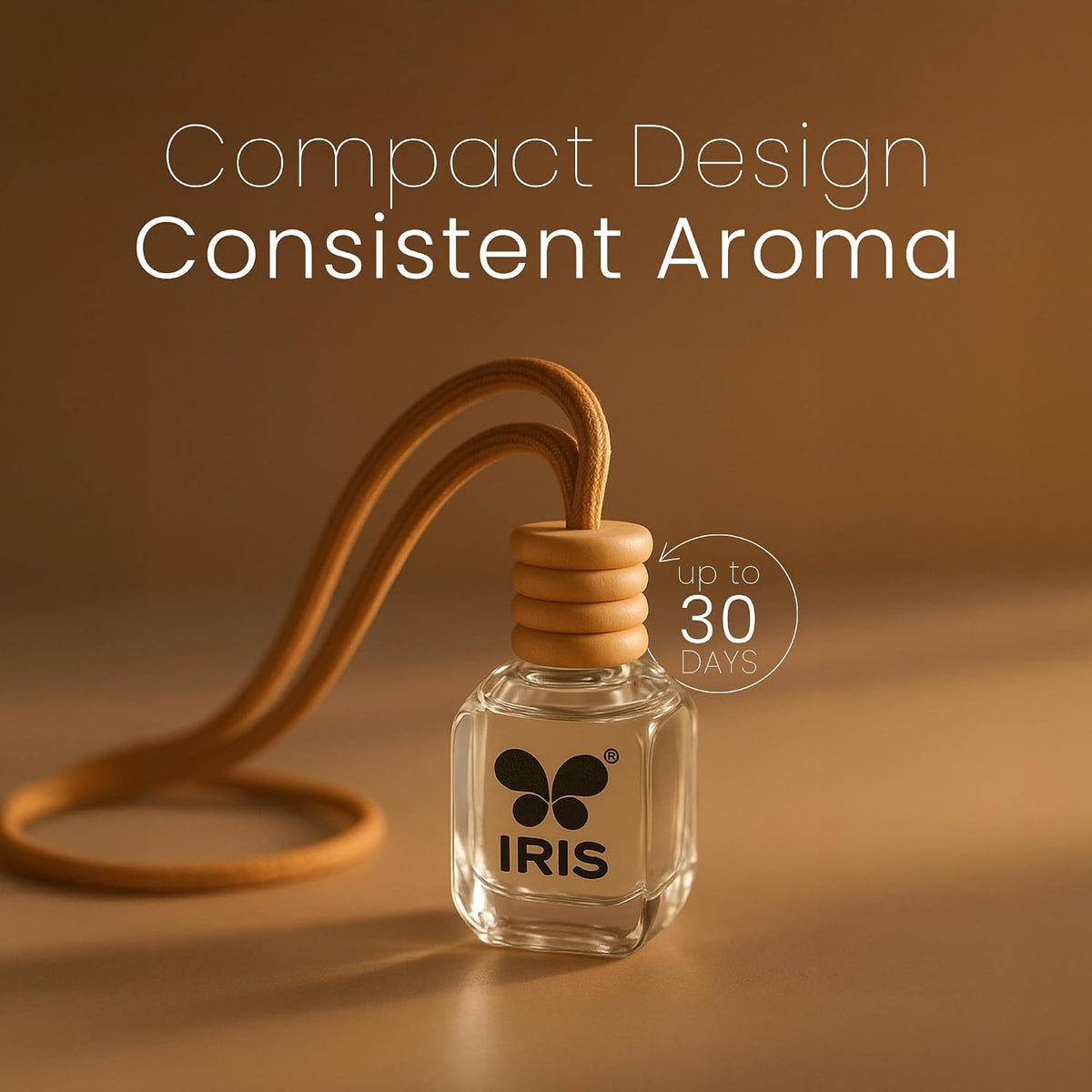 IRIS Car Hanging Pod Air Freshener – Vanilla | 10ml | Compact design, Consistent Aroma - lasts up to 30 days