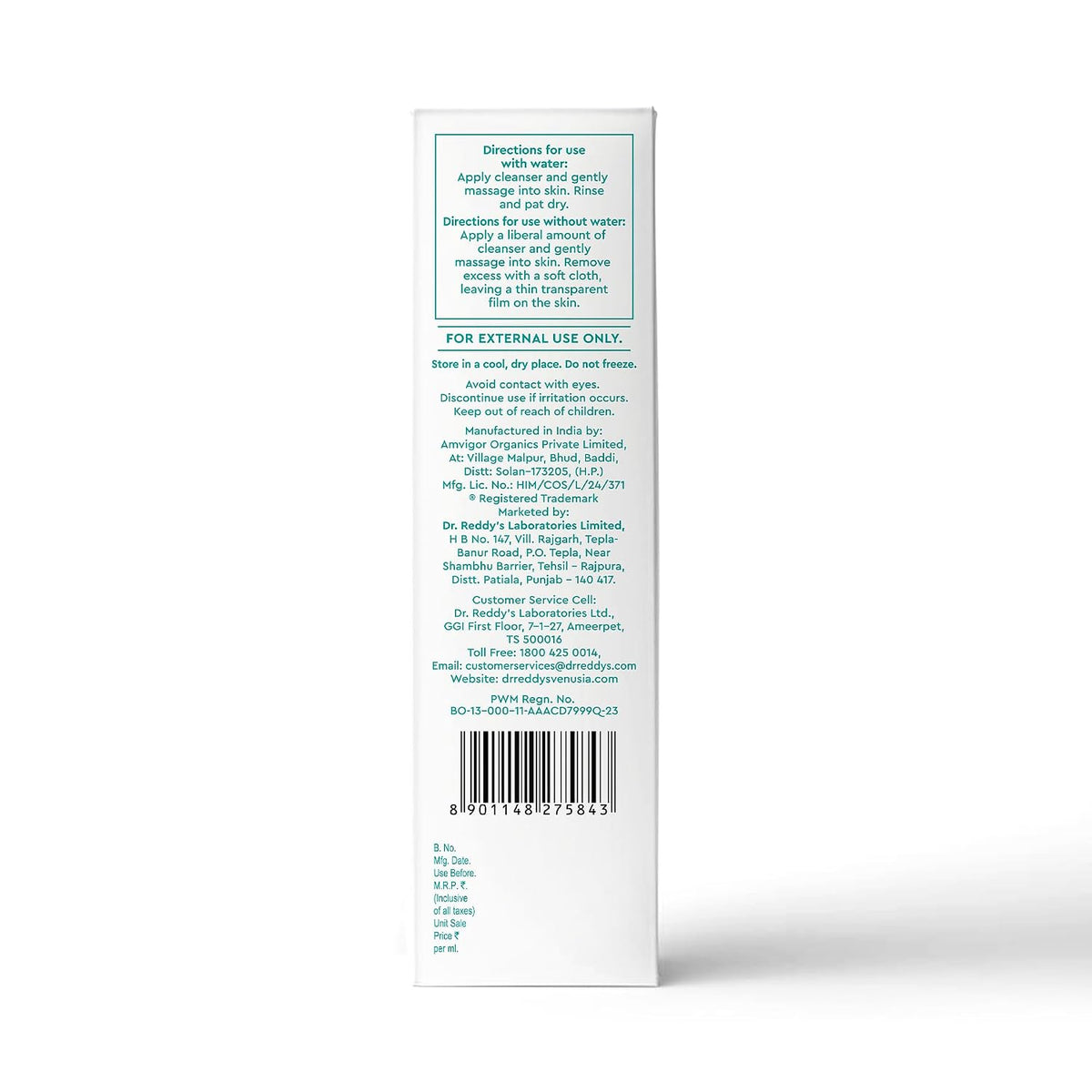 Venusia Hydrating & Barrier Protect Cleanser | With Ceramides, Hyaluronic Acid, Niacinamide, Pro-Vitamin B5 | For Normal, Dry, and Sensitive Skin | PAMAS free |