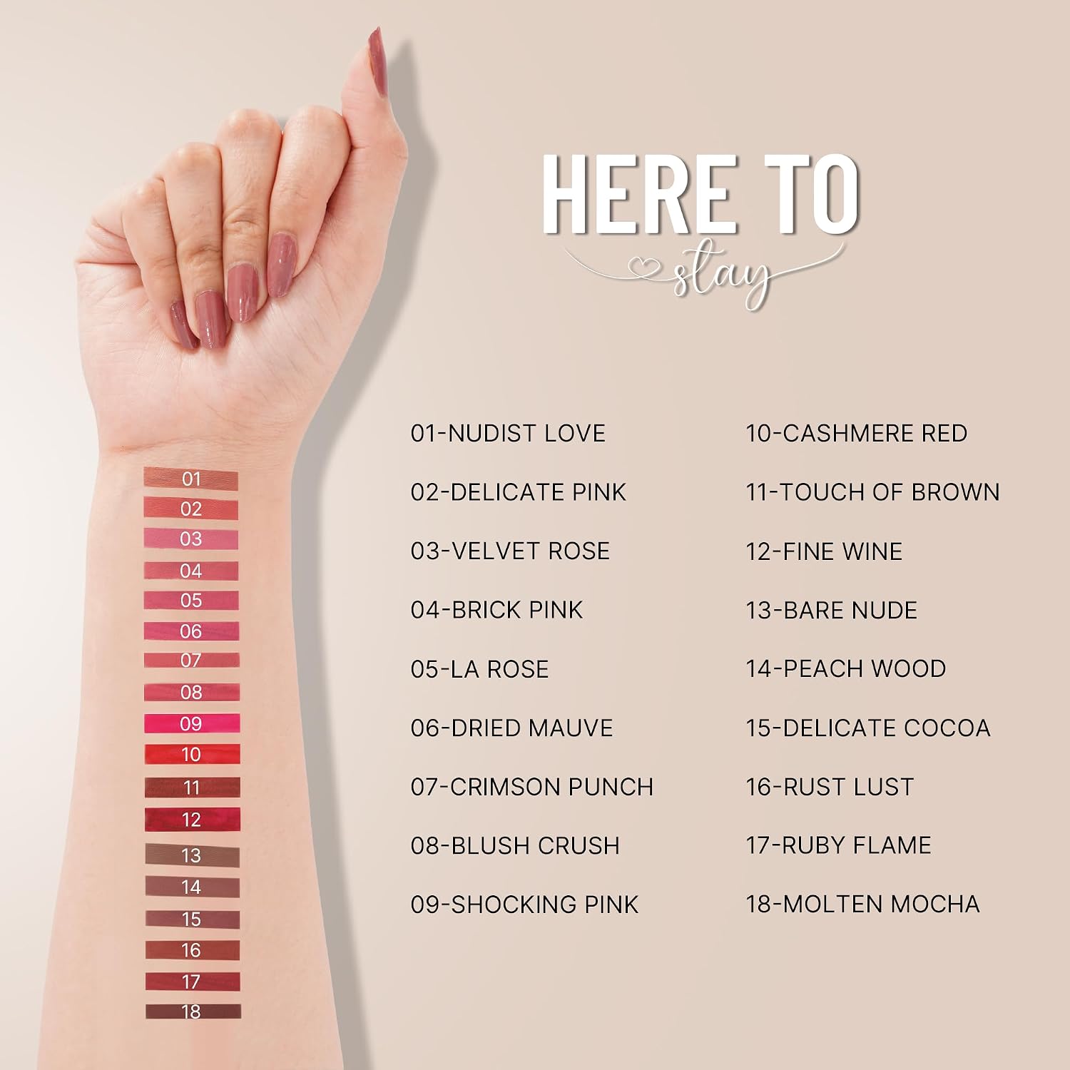 Swiss Beauty Select Here To Stay Liquid Matte Lipstick with Kiss-Proof Formula | Infused with Vitamin E | Non-Transfer, Smudgeproof | 12-18 Hrs Stay | Shade - Bare Nude, 3ml |