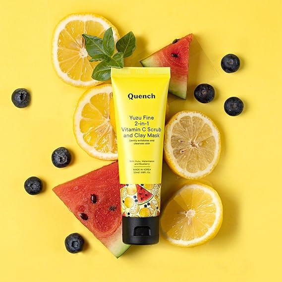 Quench - Vitamin C 2-in-1 Scrub and Clay Mask Korean Face Mask with for Glowing Skin (50ml)
