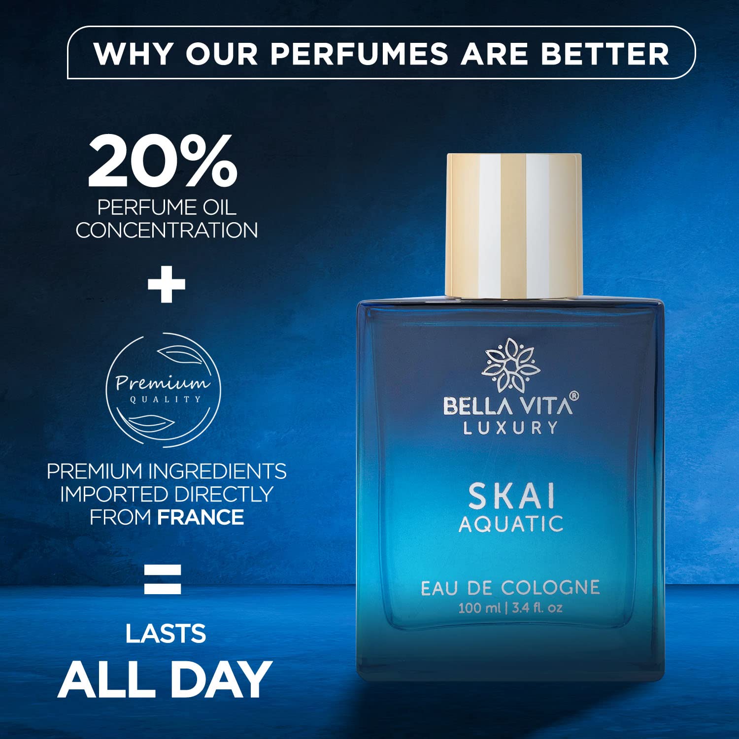 Bella Vita - Luxury Skai Aquatic Eau De Cologne - Unisex Perfume (100mL)