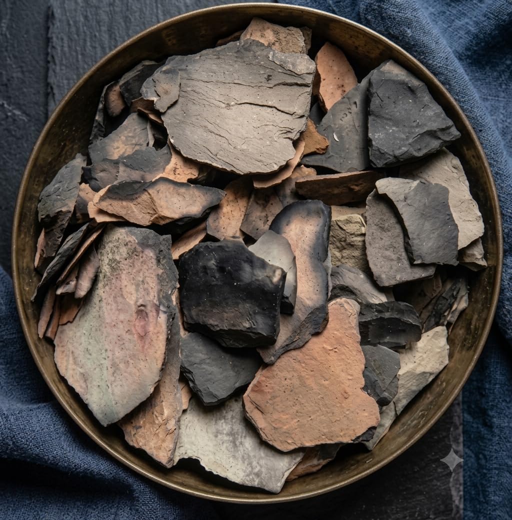 ​SSX Natural Roasted Multani Mitti Stone Pieces - Pure Crunchy Earthy Clay Chunks (400g / 0.4 kg)