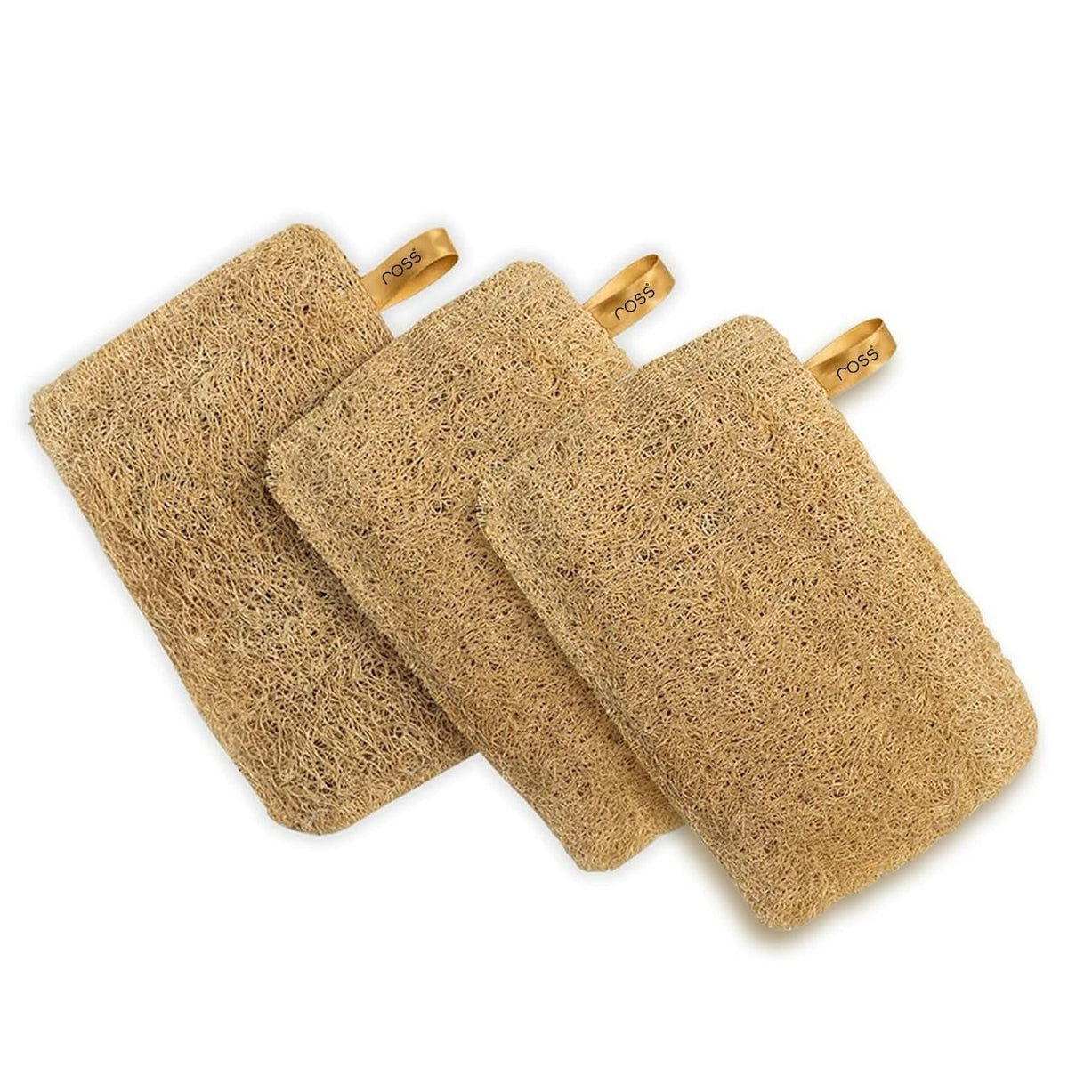 Ross Natural Sun-Dried Loofah | Organic Exfoliating Bath Sponge & Scrubber for Men & Women | Deep Cleansing Luffa for Shower, Skincare & Body Care | Eco-Friendl