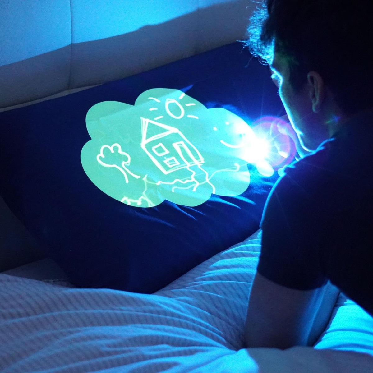 Illuminated Apparel Glow Sketch Interactive Glow in The Dark Pillowcase (Dream Cloud)
