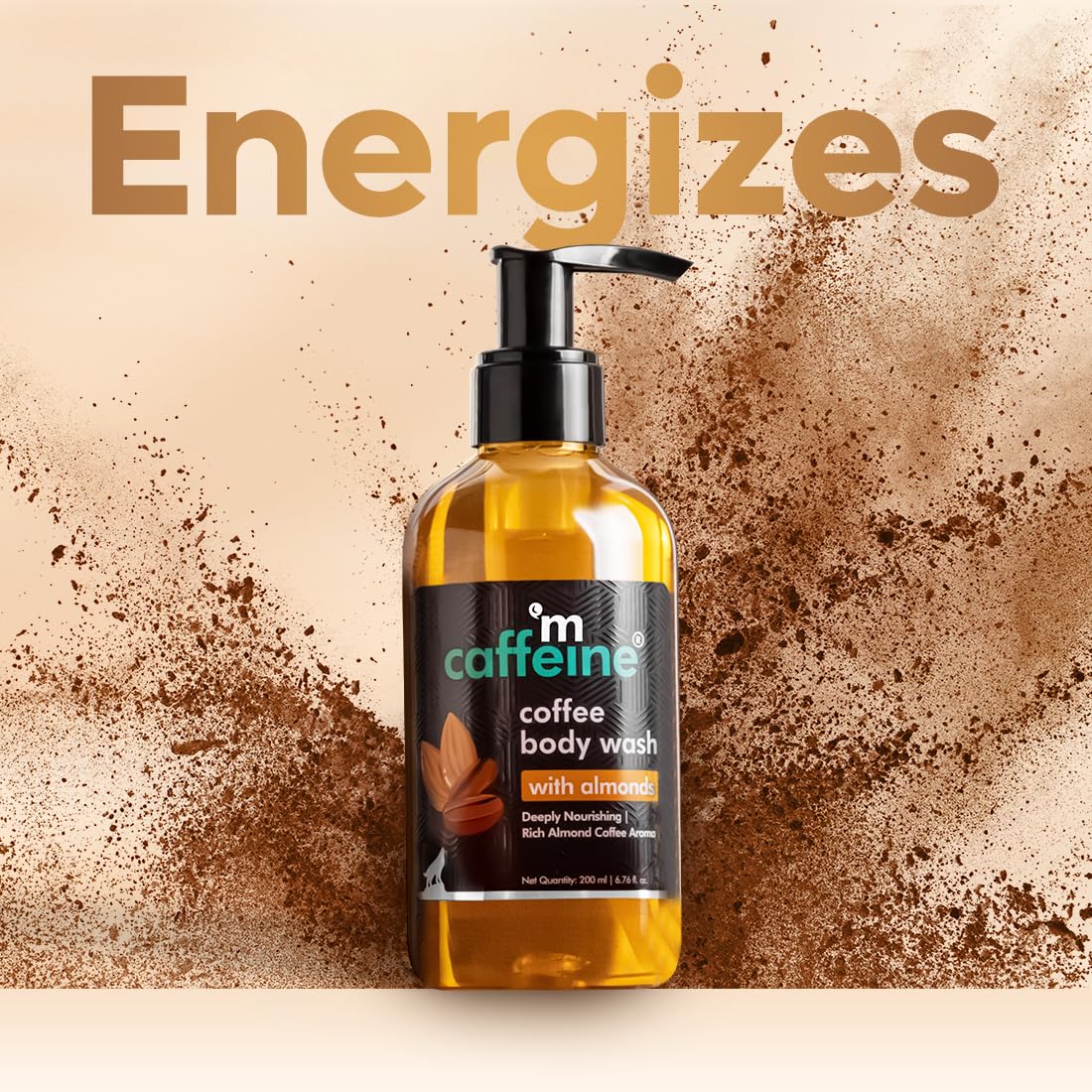 mcaffeine Coffee Body Wash With Almonds | De-Tan & Deep Cleansing Shower Gel|Enriched With Vitamin E&In Energizing Nutty Almond Aroma|Shower Gel|Suitable For Al